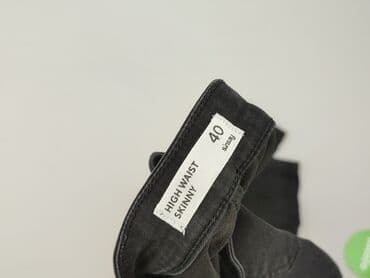 czarne jeansy z wysokim stanem: Sinsay, Jeansy damskie, rozmiar L — 4