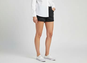 hm krótkie spodenki czarne: H&M, Szorty damskie, rozmiar L — 7