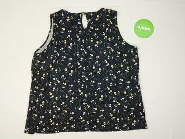 bluzka czarna z dekoltem v: Janina, Women's blouse, size 3XL — 4