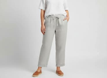 spódnico spodnie lniane: Spodnie materiałowe damskie, rozmiar L — 1