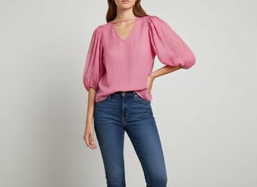 hm bluzki z krótkim rękawem: H&M, Bluzka damska, rozmiar L — 7