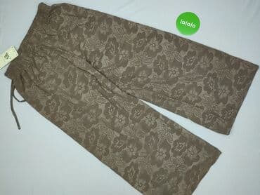 brązowe szerokie spodnie bershka: Spodnie materiałowe damskie, rozmiar S — 3