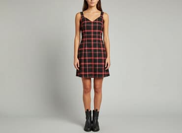 sukienki w czerwoną kratę: Reclaimed Vintage, Sukienka damska, rozmiar S — 7