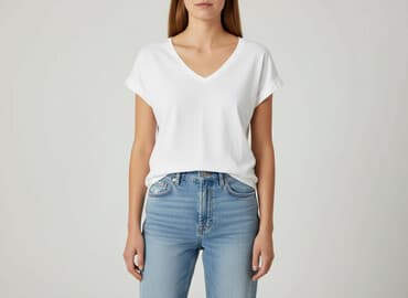 białe t shirty oversize damskie: T-shirt damski, rozmiar S — 6