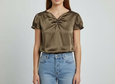 satynowy top pod marynarkę: Bluzka damska, rozmiar S — 6