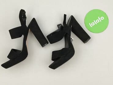 czarne sandały na słupku vices: Sandały damskie, rozmiar 38 — 4