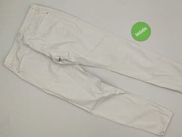 szare szerokie jeansy: Spodnie materiałowe damskie, rozmiar M — 3