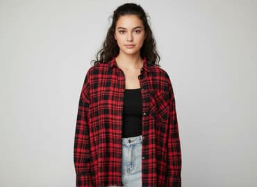 koszula w kratę damska czerwona: Reserved, Koszula damska, rozmiar S — 1