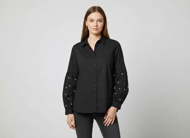 eleganckie bluzki czarne: Koszula damska, rozmiar S — 7