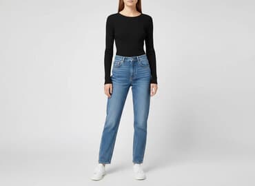 czarne body z długim rękawem h m: H&M, Women's blouse, size S — 1