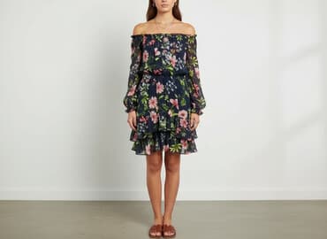 bluzki hiszpanki w kwiaty: Sukienka damska, rozmiar S — 7