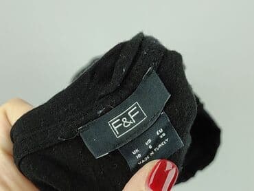 czarne t shirty damskie w serek: F&F, T-shirt damski, rozmiar M — 4