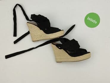 buty na koturnie z futerkiem: Sandały damskie, rozmiar 41 — 15