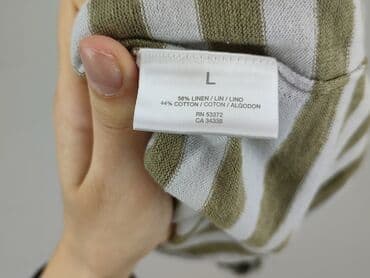 koszulka z długim rękawem w paski: Top damski, rozmiar L — 5