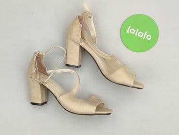 ccc srebrne sandały na obcasie: Sandały damskie, rozmiar 38 — 2