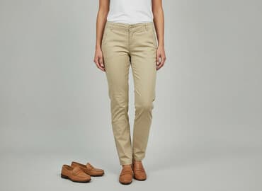 czerwone chinosy damskie: Chino, Spodnie materiałowe damskie, rozmiar S — 6