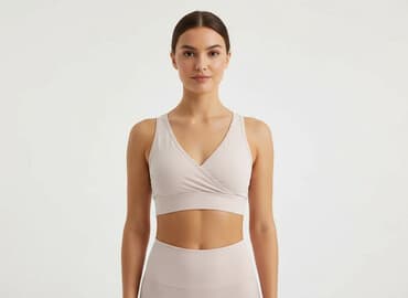 t shirty dla karmiacej: Top sportowy / biustonosz bezszwowy - Kolor: pudrowy róż (jasny — 5