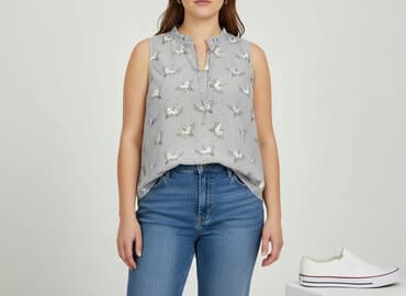 bluzka z piórami przy rękawach: ChaCha, Women's blouse, size XL — 1