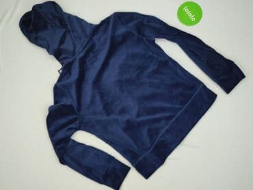 granatowa bluza h m: Velour, Bluza z kapturem damska, rozmiar L — 3