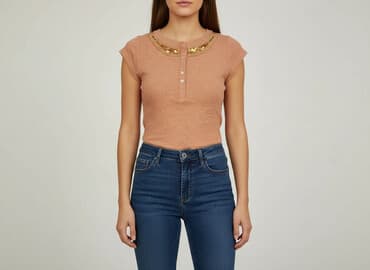 bluzka srebrną nitką: T-shirt damski, rozmiar S — 5