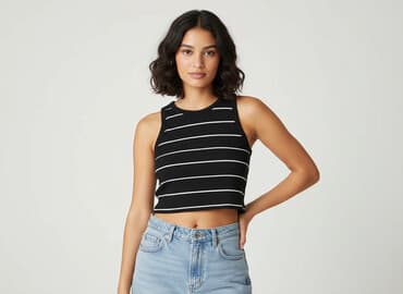 koszulki na ramiączkach plus size: H&M, Top damski, rozmiar M — 6