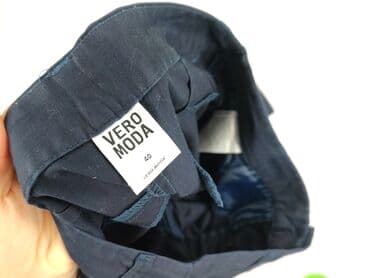 granatowe chinosy damskie: Vero Moda, Spodnie materiałowe damskie, rozmiar L — 5