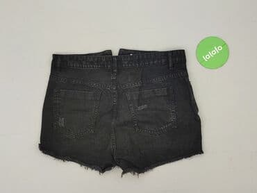 czarne krótkie spodenki z dziurami: Boohoo, Szorty damskie, rozmiar M — 4