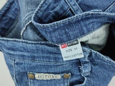 cropped blue jeans: Spodnie 3/4 damskie, rozmiar L — 4