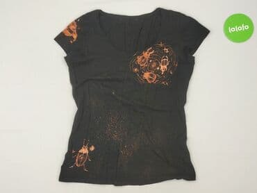 czarne koszulki damskie z nadrukiem: Футболка жіноча, розмір S — 3