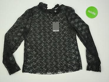 czarna bluza pull and bear: Pieces, Bluzka damska, rozmiar XS — 3