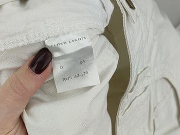 biale szerokie jeansy: FlashLights, Spodnie materiałowe damskie, rozmiar XL — 5