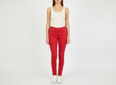 jeansy czerwone damskie: Cherry, Jeansy damskie, rozmiar XS — 7