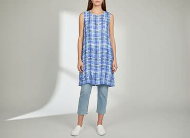 błekitna sukienki: Sukienka damska, rozmiar L — 5