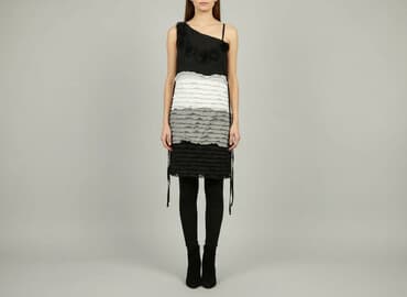 czarna sukienka z przezroczystymi rękawami: Women`s dress, size S — 1