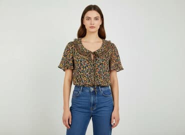 bluzki damskie koszulowe z krótkim rękawem: Жіноча блуза, розмір L — 1