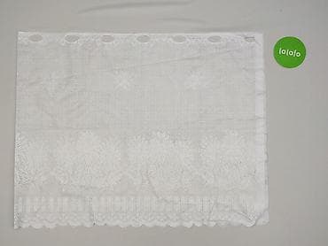 zasłony używane: Biała firana panelowa z kółkami do zawieszenia - Materiał: lekka — 2