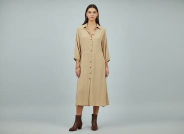 sukienki beżowe midi: Reserved, Sukienka damska, rozmiar S — 6