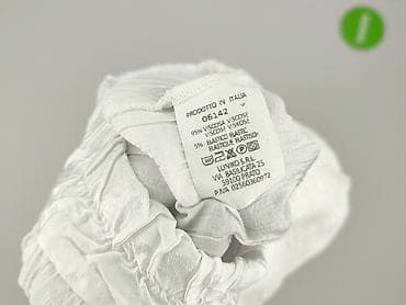 ethika polska: Białe damskie spodnie z fakturowanej tkaniny, Made in Italy. - Krój — 6