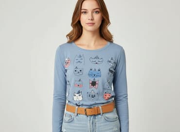 reserved koszulka w koty: Reserved, T-shirt damski, rozmiar S — 1