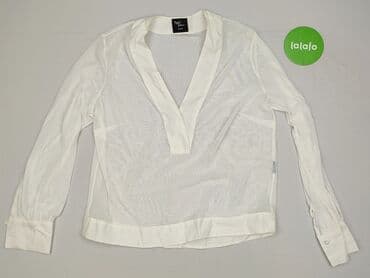 biała bluzka z dekoltem v: Women's blouse, size M — 3