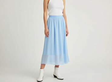 spódniczka alex biało niebieska: Spódnica damska, rozmiar M — 6