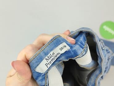 dżinsy z talią paper bag: Jeansy damskie, rozmiar M — 4