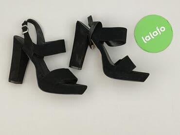 czarne sandały na słupku vices: Sandały damskie, rozmiar 38 — 2