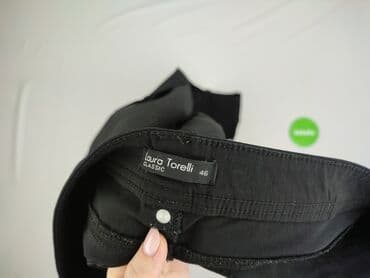 jeansy plus size wysoki stan: Laura Torelli, Spodnie materiałowe damskie, 3XL — 5