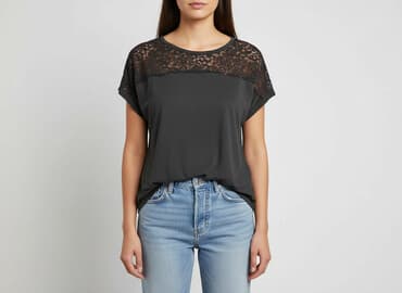 czarna bluzka koronkowa zara: Bluzka damska, rozmiar S — 6