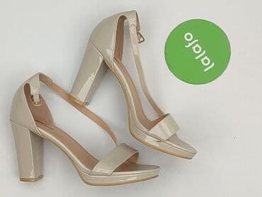 czerwone sandały na słupku ccc: Sandały damskie, 37 — 4