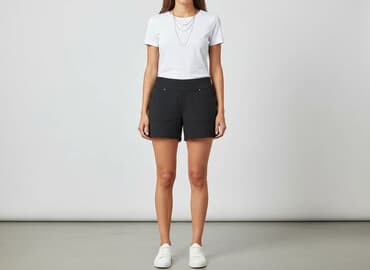 krótkie spodenki z wysokim stanem sklep: INC International Concepts, Szorty damskie, rozmiar L — 6