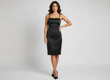 czarna obcisła sukienki na ramiączka: Sukienka damska, rozmiar S — 5