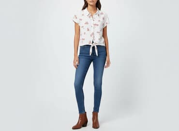 zwiewna bluzki w kwiaty: Bluzka damska, rozmiar M — 6