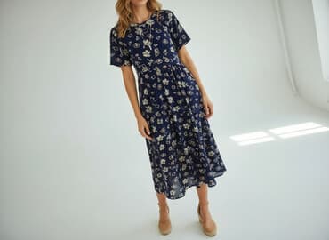 sukienka rozkloszowana dekolt łódka: Sukienka damska, rozmiar S — 6